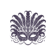 Mardi Gras Carnival Mask Silhouette Vector Design Illustration
