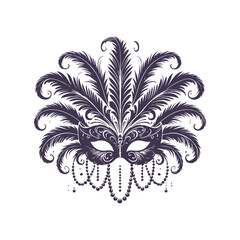 Mardi Gras Carnival Mask Silhouette Vector Design Illustration
