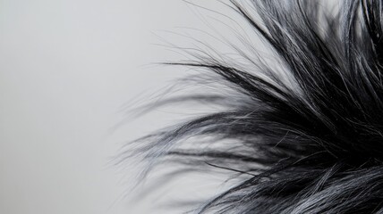Fototapeta premium Close-up of black spiky hair with light background