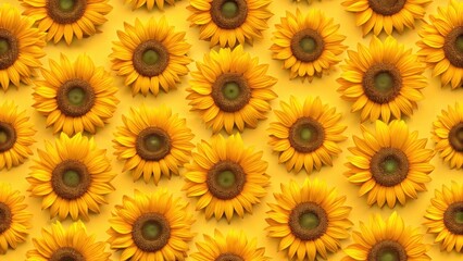 Obraz premium Sunflower Floral Seamless Pattern on a Bright Summer Background , flowers, garden, flowers, garden, pattern, petals, bright