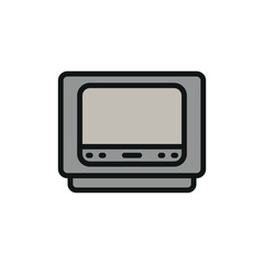 Television icon designed with contemporary appeal, reflecting both modern technology and entertainment culture in a single visual.