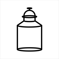 Square glass jar silhouette isolated on white background. Glass jar icon vector illustration design.