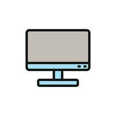 Television icon designed with contemporary appeal, reflecting both modern technology and entertainment culture in a single visual.