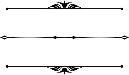vector black and white decorative text separators made of stylized elements, vintage