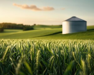 Biogas plant processing agricultural waste in a rural area, green industries, renewable energy innovation