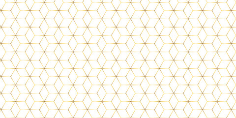 Seamless pattern with hexagon square cube geometric pattern shapes grid metal element texture design. gold cube gradient science web tech connection triangle diamond honeycomb hexagon.