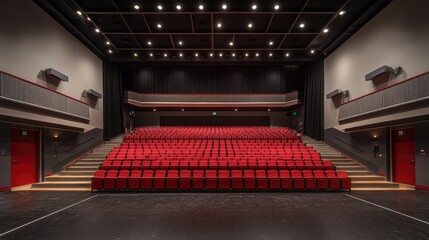 Empty Theater Red Seats Stage Auditorium