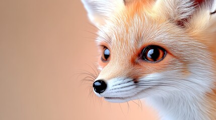 Sweet Fennec Fox Close-Up on White: Isolated Animal Portrait