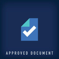 Simple approved document logo. Certificate document, verification company corporate logo template. vector