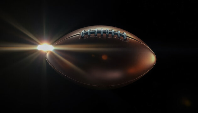 A sleek football illuminated by a dramatic spotlight, reflecting the thrilling atmosphere of the Super Bowl.