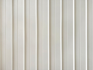 Close up of white fluted panel, wood strips or fluted panel strips, in white paint. Seamless background texture.