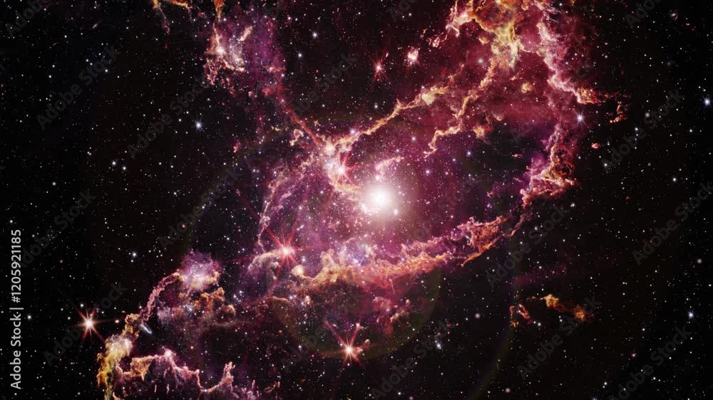 Wall mural nebula in the small magellanic cloud ngc 346. animation based on image by nasa