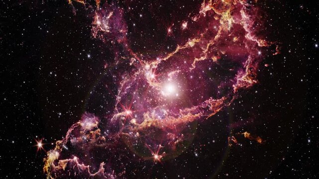 Nebula in the small magellanic cloud Ngc 346. Animation based on image by nasa
