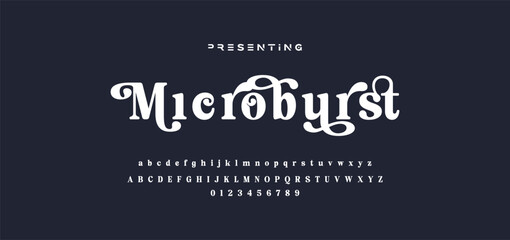 Premium luxury elegant alphabet letters and numbers. Elegant wedding typography classic serif font decorative vintage retro. Creative vector illustration