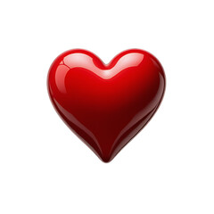 Red heart on a transparent background.