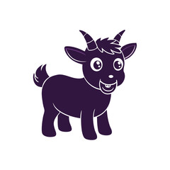 Goat Cartoon Illustration: An illustrated depiction of a charming goat, featuring playful design and a whimsical aura