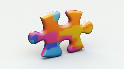 Obraz premium Vibrant Puzzle Piece Symbolizing Collaborative Connection and