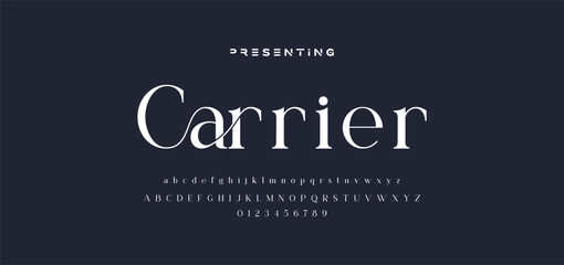 Premium luxury elegant alphabet letters and numbers. Elegant wedding typography classic serif font decorative vintage retro. Creative vector illustration