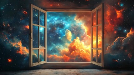 Dramatic Celestial Window into Fantastical Cosmic Landscape