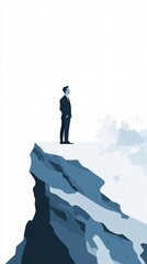 Businessman on Mountain Top: A Vision of Success and Leadership