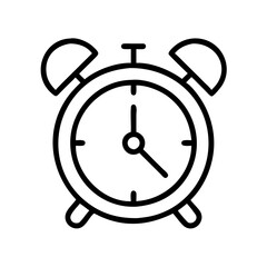 alarm clock icon, alarm clock line art - simple line art of alarm clock, perfect for alarm clock logos and icons