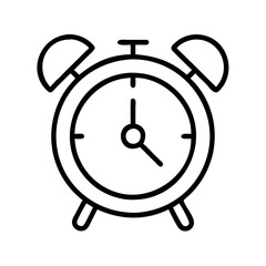 alarm clock icon, alarm clock line art - simple line art of alarm clock, perfect for alarm clock logos and icons