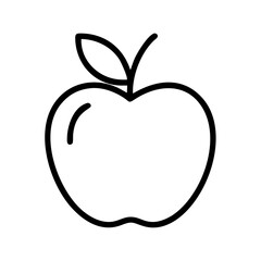 apple icon, apple line art - simple line art of apple, perfect for apple logos and icons