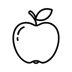 apple icon, apple line art - simple line art of apple, perfect for apple logos and icons