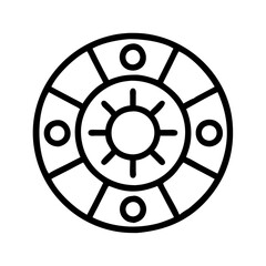 Obraz premium astrological wheel icon, astrological wheel line art - simple line art of astrological wheel, perfect for astrological wheel logos and icons