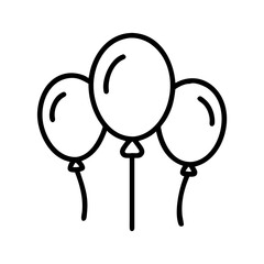 balloons icon, balloons line art - simple line art of balloons, perfect for balloons logos and icons
