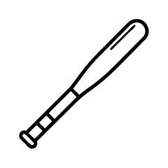 Fototapeta premium baseball bat icon, baseball bat line art - simple line art of baseball bat, perfect for baseball bat logos and icons
