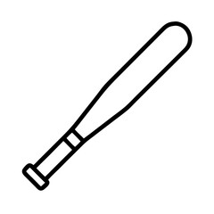 baseball bat icon, baseball bat line art - simple line art of baseball bat, perfect for baseball bat logos and icons