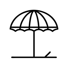 beach umbrella icon, beach umbrella line art - simple line art of beach umbrella, perfect for beach umbrella logos and icons