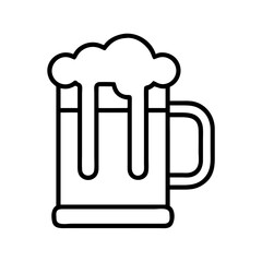 beer mug icon, beer mug line art - simple line art of beer mug, perfect for beer mug logos and icons
