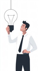 Businessman with Light Bulb: A Symbol of Innovation and Creative Idea Generation in Business