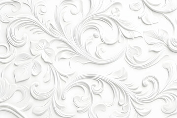 White background with an elegant embossed pattern, white wallpaper texture, 