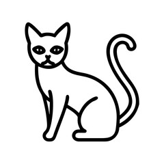black cat icon, black cat line art - simple line art of black cat, perfect for black cat logos and icons