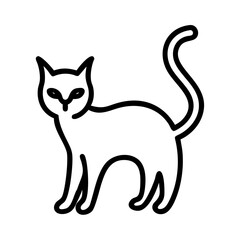 black cat icon, black cat line art - simple line art of black cat, perfect for black cat logos and icons