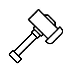 blacksmith hammer icon, blacksmith hammer line art - simple line art of blacksmith hammer, perfect for blacksmith hammer logos and icons