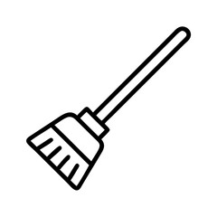 broom icon, broom line art - simple line art of broom, perfect for broom logos and icons