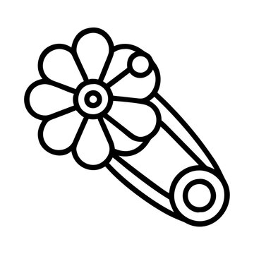 flower pin outline style clip art preview