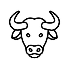buffalo icon, buffalo line art - simple line art of buffalo, perfect for buffalo logos and icons