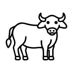 buffalo icon, buffalo line art - simple line art of buffalo, perfect for buffalo logos and icons