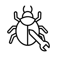 bug fix icon, bug fix line art - simple line art of bug fix, perfect for bug fix logos and icons