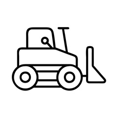 bulldozer icon, bulldozer line art - simple line art of bulldozer, perfect for bulldozer logos and icons