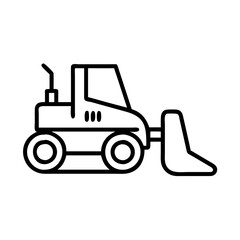 bulldozer icon, bulldozer line art - simple line art of bulldozer, perfect for bulldozer logos and icons