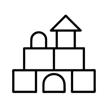 recommend clip art: building blocks icon, building blocks line art - simple line art of building blocks, perfect for building blocks logos and icons
