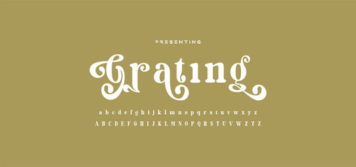 Modern elegant beauty font alphabet logo. Typography beautiful minimal classic luxury letter serif fonts fashion wedding vintage retro logos. vector illustration