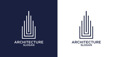 Real Estate Logo. Luxury Logo. Construction Architecture Building Logo Design Template Element