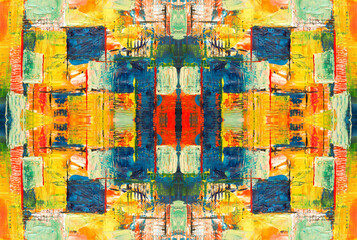 Fototapeta premium Kaleidoscopic Abstract Art with Vibrant Multicolor Patterns and Intricate Swirl Designs